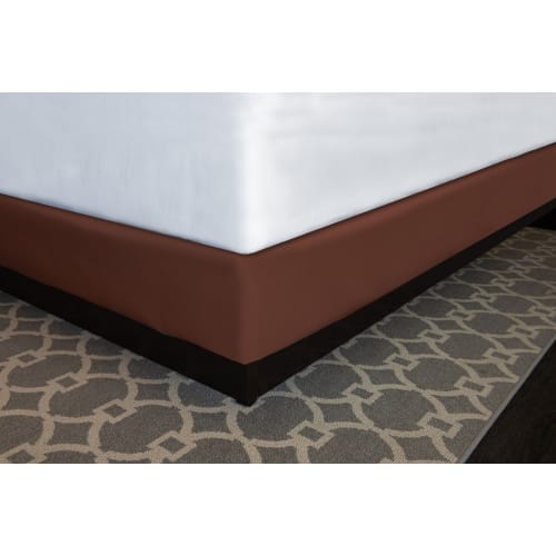 Designer Décor Box Spring QuickWrap, Polyester Shantung, King 9", 76x80x7-9", Espresso Brown